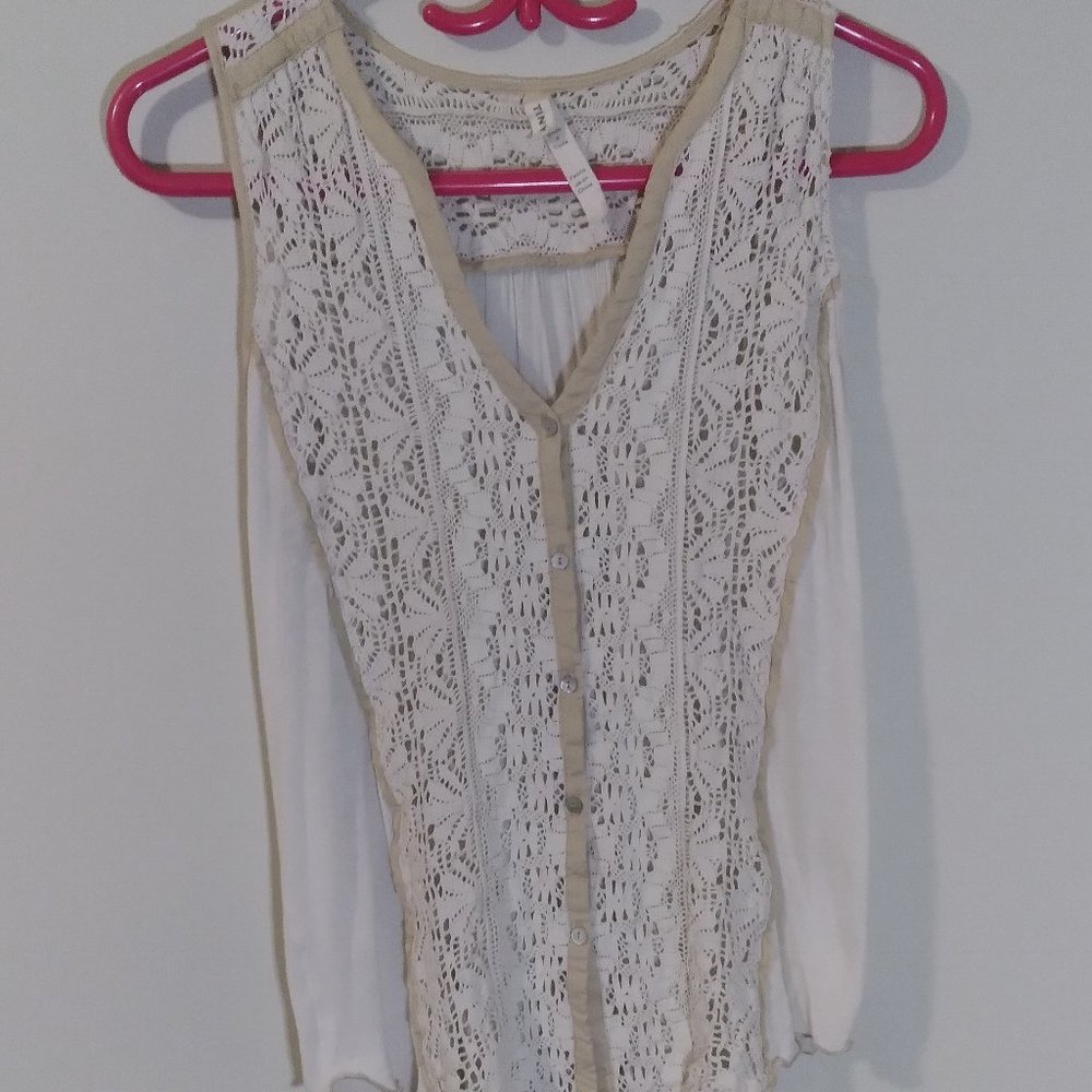 TINY Sleeveless Top/Vest. From Anthropologie, Lace-up Back